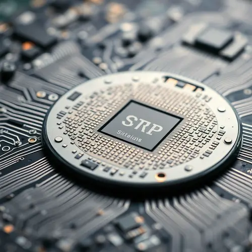 Close-up of a silicon wafer with microprocessors