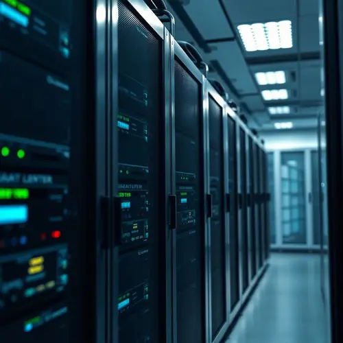 Server racks and physical hardware within a modern data center environment