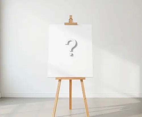 An empty white canvas with a question mark, indicating missing article content.