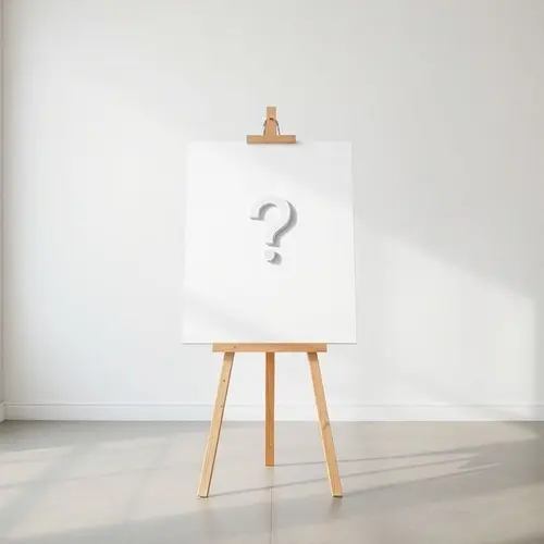 An empty white canvas with a question mark, indicating missing article content.