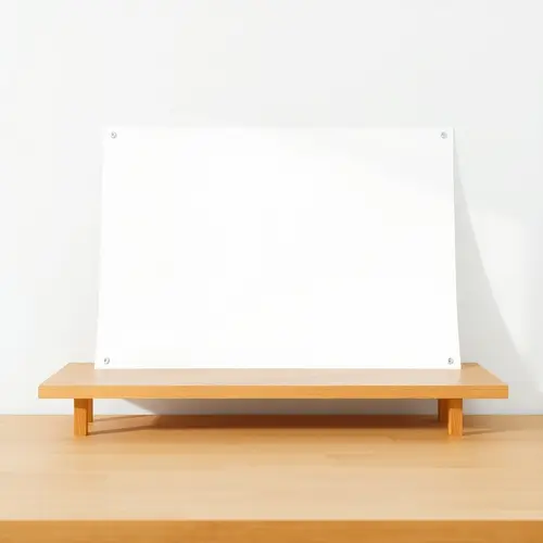 A blank white document on a desk, representing that no article content was provided.