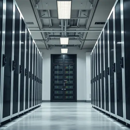 Image of modern server racks inside a data center.